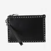 Valentino Black Rockstud Wristlet In Black