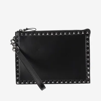 Valentino Garavani Black Rockstud Wristlet