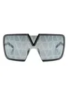 Valentino Romask All-over Lens Decal Sunglasses In Black