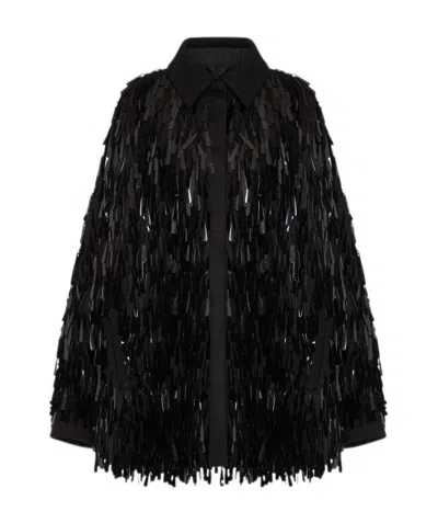 Valentino Black Sequined Casual Jacket
