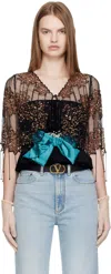 Valentino Black Sequinned Jacket In Black