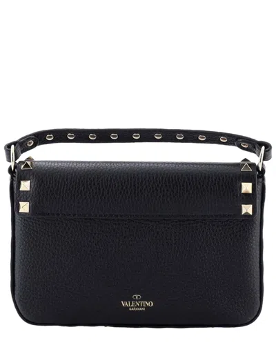 Valentino Garavani Valentino Black Sheep Leather Rockstud Top Handle Crossbody Pouch Mini  (authentic Pre-loved)