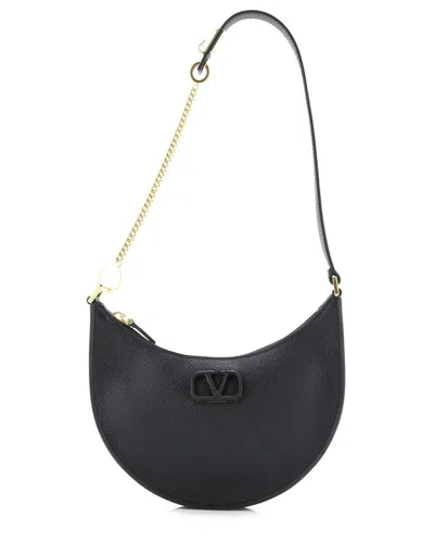 Valentino Garavani Valentino Black Sheep Leather Vlogo Hobo Mini (authentic Pre-loved)