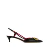 Valentino Pointed Toe Slimback Pump With Vintage-effect Brass Detail