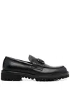 Valentino Garavani Black Loafers With Vlogo Detail And Platform In Leather Man In Black