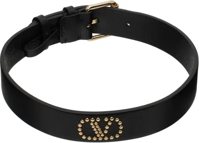 Valentino Garavani Black Signature Vlogo Leather Choker
