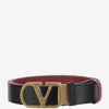 Valentino Garavani Vlogo Signature Leather Reversible Belt In Black