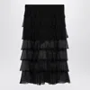 Valentino Semi-sheer Chiffon Midi Tiered Skirt