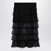 Valentino Semi-sheer Chiffon Midi Tiered Skirt