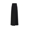 Valentino Black Silk Long Skirt In Black