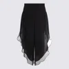 Valentino Garavani Black Pants With Rear Zip Closure And Ruched Details In Silk Woman