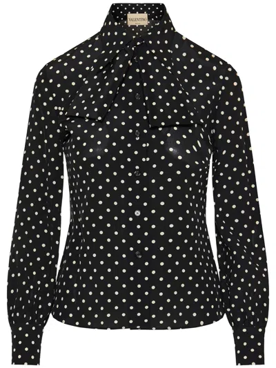 Valentino Black Silk Print Shirt