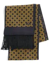 Valentino Garavani Chamber Scarf In Silk With Fringes In Black