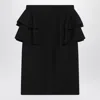 Valentino Black Skirt With Ruffles On The Sides In Black