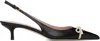 Valentino Bepointy 45 Bow-embellished Leather Slingback Pumps In Black