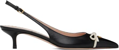 VALENTINO GARAVANI BLACK SLING BACK BEPOINTY HEELS