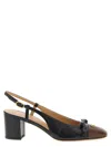 Valentino Valet Du Roi Vlogo Leather Slingback Pumps In Black