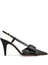 Valentino Black Slingback Heels In Black