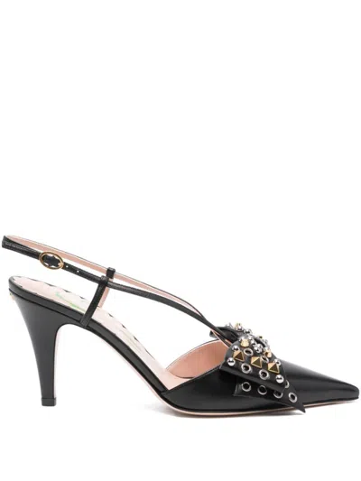 VALENTINO GARAVANI BLACK SLINGBACK HEELS