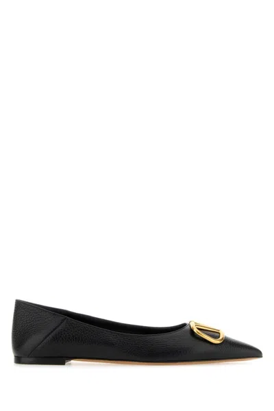 Valentino Garavani Black Vlogo Ballerina Flats