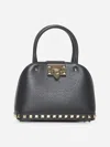 Valentino Black Small Rockstud Top Handle Bag