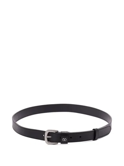 VALENTINO GARAVANI BLACK SOLID BELT