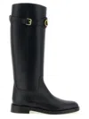 Valentino Garavani Vlogo Signature Calfskin Boot 30mm Woman Black 41.5 In Black