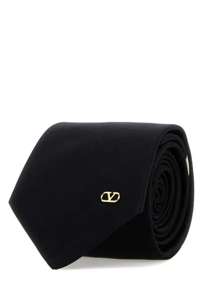 Valentino Garavani Men Black Solid Tie