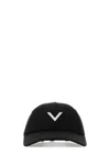 Valentino Garavani Women Black Stretch Cotton Baseball Cap In Nerostrass