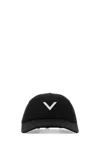 VALENTINO GARAVANI BLACK STRETCH COTTON BASEBALL CAP