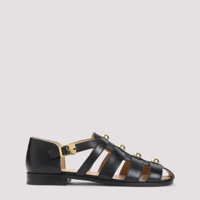 VALENTINO GARAVANI BLACK STUD EMBELLISHED SANDALS