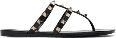 VALENTINO GARAVANI BLACK SUMMER ROCKSTUD SANDALS