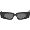Valentino Vain Bold Vlogo Rectangular Sunglasses In Black