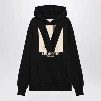 Valentino Black Sweatshirt With Chez  Print