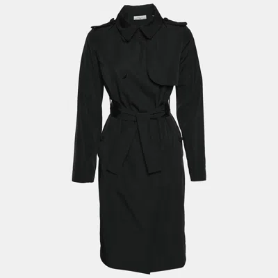 Pre-owned Valentino Black Synthetic Double Breasted Trench Coat M