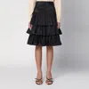 Valentino Ruffled Taffeta Skirt Woman Black 42 In Black
