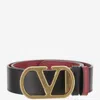 Valentino Garavani Vlogo Signature Leather Reversible Belt In Black