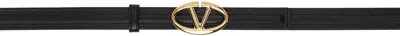 Valentino Garavani Black 'the Bold Edition' Vlogo Belt In Zl6 Nero/naturale Ta