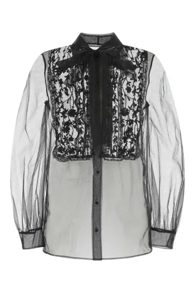 VALENTINO BLACK TIE NECK SHIRT