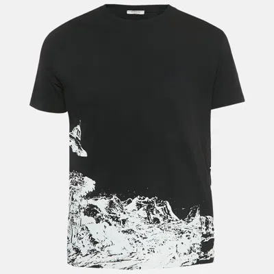 Pre-owned Valentino Black Time Traveller Undercover Printed Cotton Knit T-shirt M