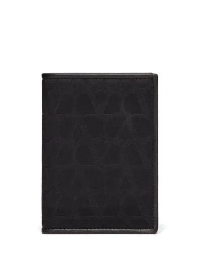 Valentino Garavani Monogram-pattern Bi-fold Wallet In Black