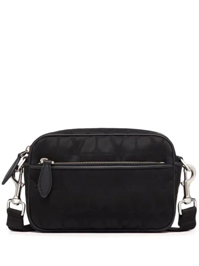 VALENTINO GARAVANI BLACK TOILE ICONOGRAPHE CROSSBODY BAG