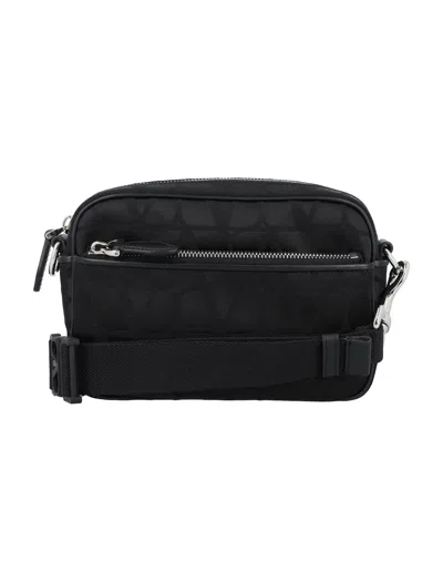 Valentino Garavani Black Toile Iconographe Shoulder Handbag For Men