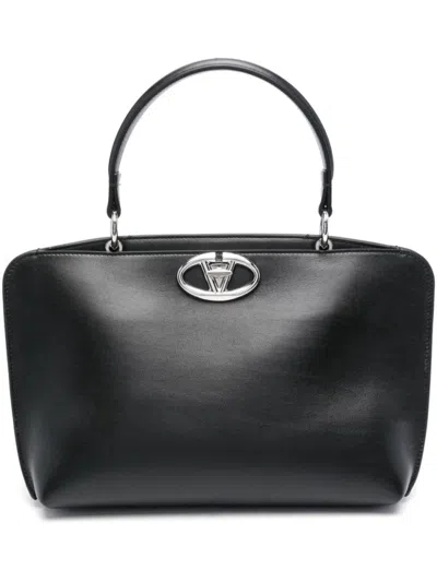 Valentino Garavani Black Top Handle Leather Handbag