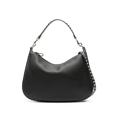 Valentino Garavani Rockstud Leather Shoulder Bag In Black