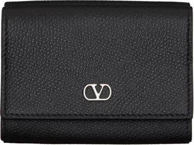 Valentino Garavani Black Trifold Vlogo Signature Wallet
