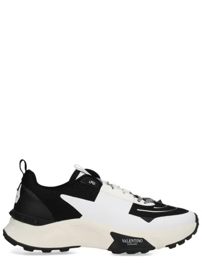 Valentino Garavani True Act Mesh Sneaker With Leather Details And Decorative Studs In Multi