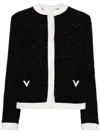 Valentino Sequined Glaze Tweed Jacket In Black