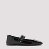 Valentino Garavani Vlogo Locker Mary-jane Ballerina In Eel With Flower Application Woman Black 37.5 In Black