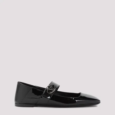 VALENTINO GARAVANI BLACK V-LOGO BALLET FLATS